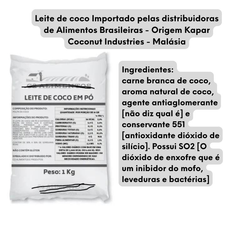 leite de coco em po importado